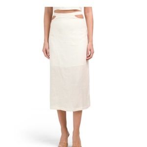 We wore what cut out midi skirt size medium brand new with tags never worn